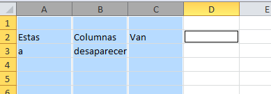 Cómo ocultar o mostrar columnas en Excel paso 1