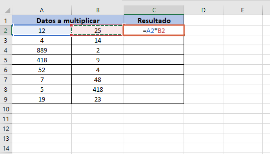 Como multiplicar en Excel usando referencias de celdas