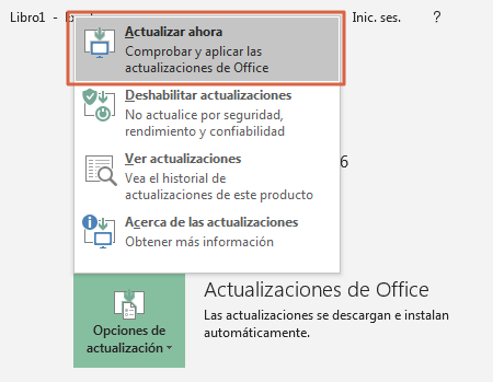 Como actualizar Microsoft Excel a la ultima version