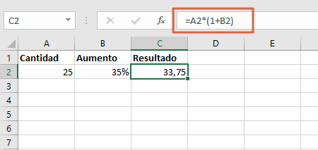 Como sacar porcentaje en Excel aumentando o disminuyendo la cantidad. 1