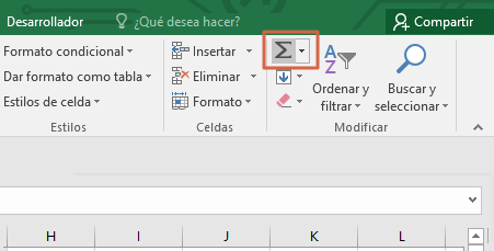 Como sumar en Excel usando la funcion Autosuma