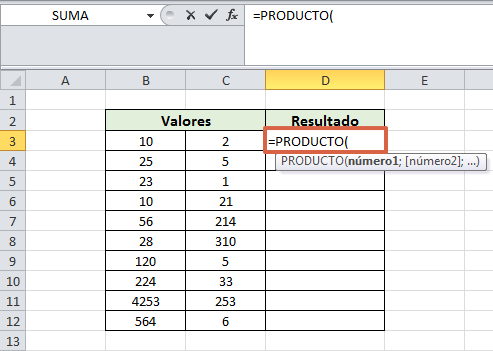 Cómo multiplicar dos columnas en Excel paso 2
