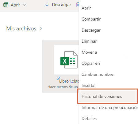 Recuperar un archivo de Excel sobreescrito con OneDrive