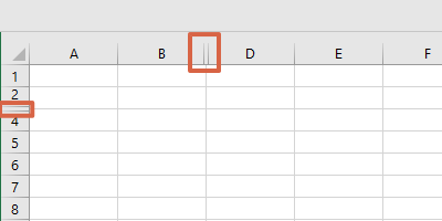 mostrar filas y columnas ocultas en Excel. Paso 1