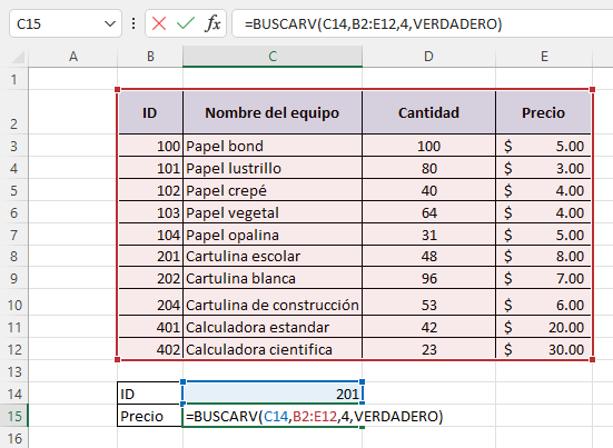 Como buscar una referencia de celda con la funcion BUSCARV en Excel