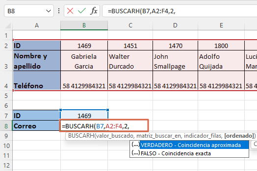 Como usar la funcion BUSCARH en Excel paso 5
